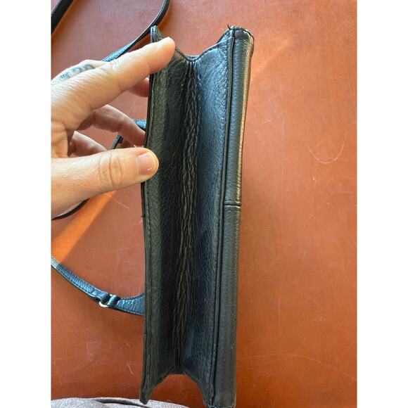 Vintage Fossil Black Pebbled Leather Organizer Crossbody Bag - Picture 2 of 8